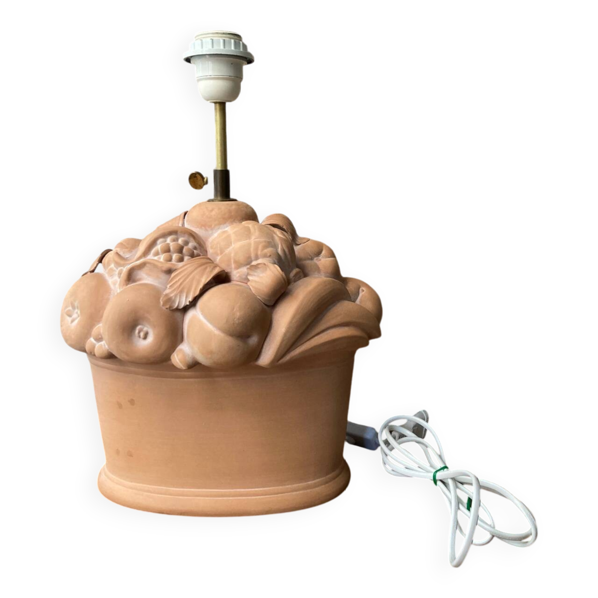 Terracotta “fruit basket” lamp base