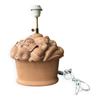 Terracotta “fruit basket” lamp base