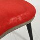 Scandinavian stool with red velvet and brass