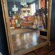 Napoleon iii period fireplace mirror in golden wood with putti decor - 19th century
