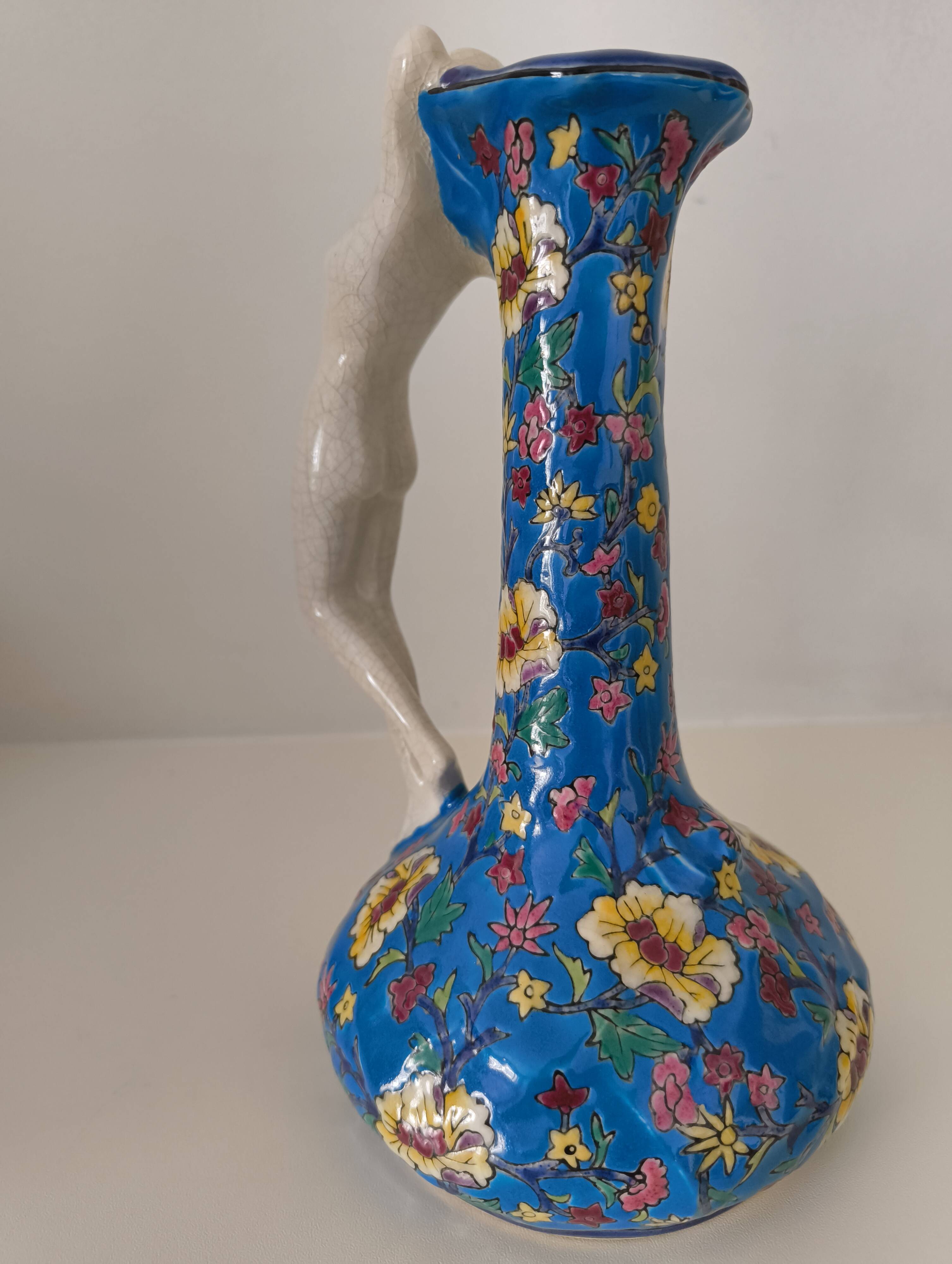 Pichet Art Déco belge signé Émaux de La Louvière