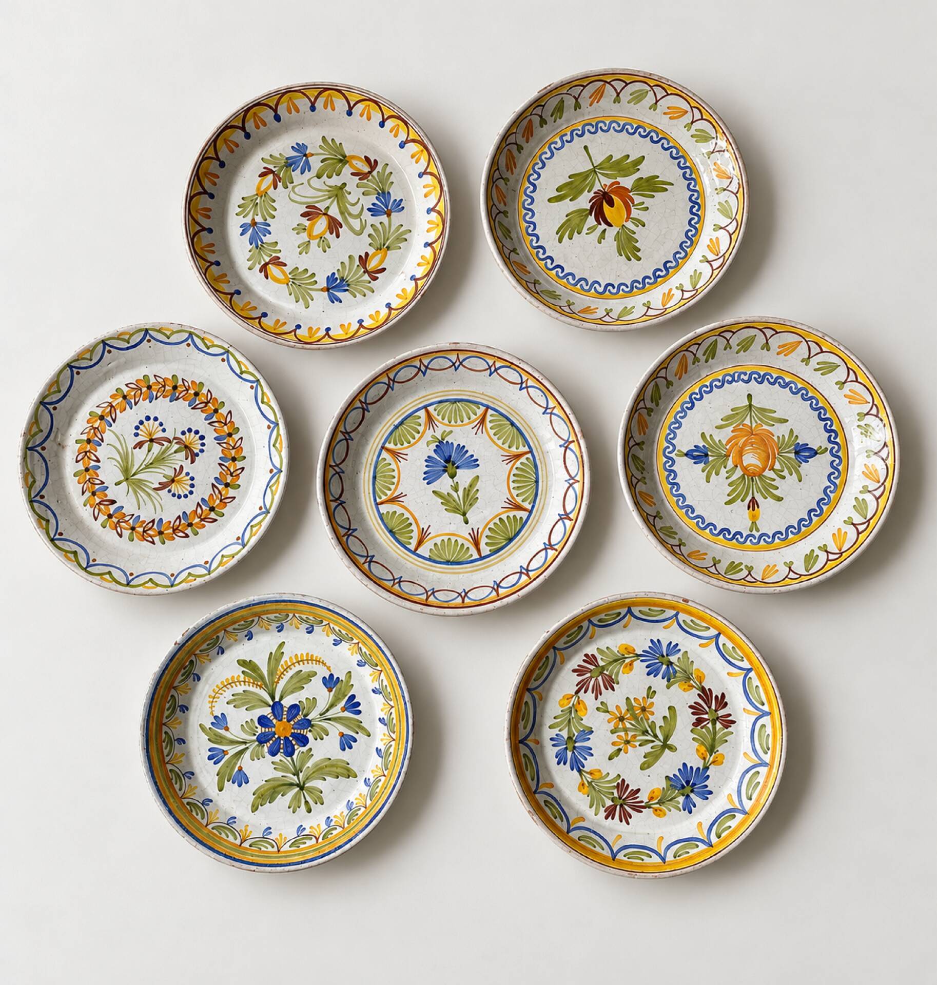 Antique plates in Nevers faience