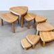 1970's oak nesting coffee table