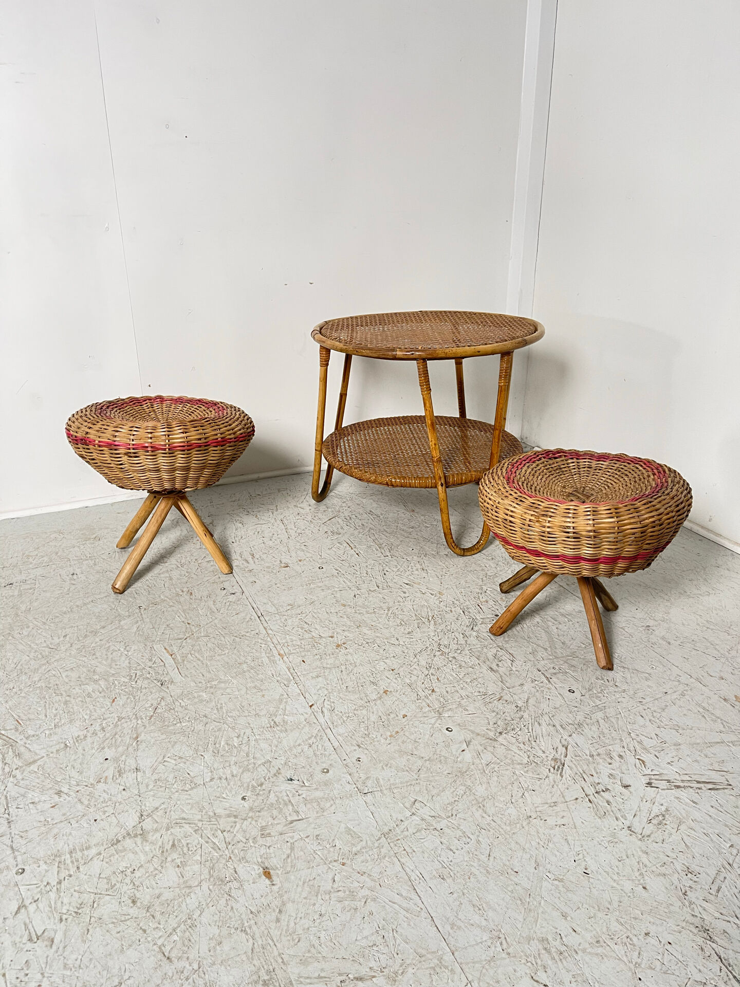 Rattan stool 1960