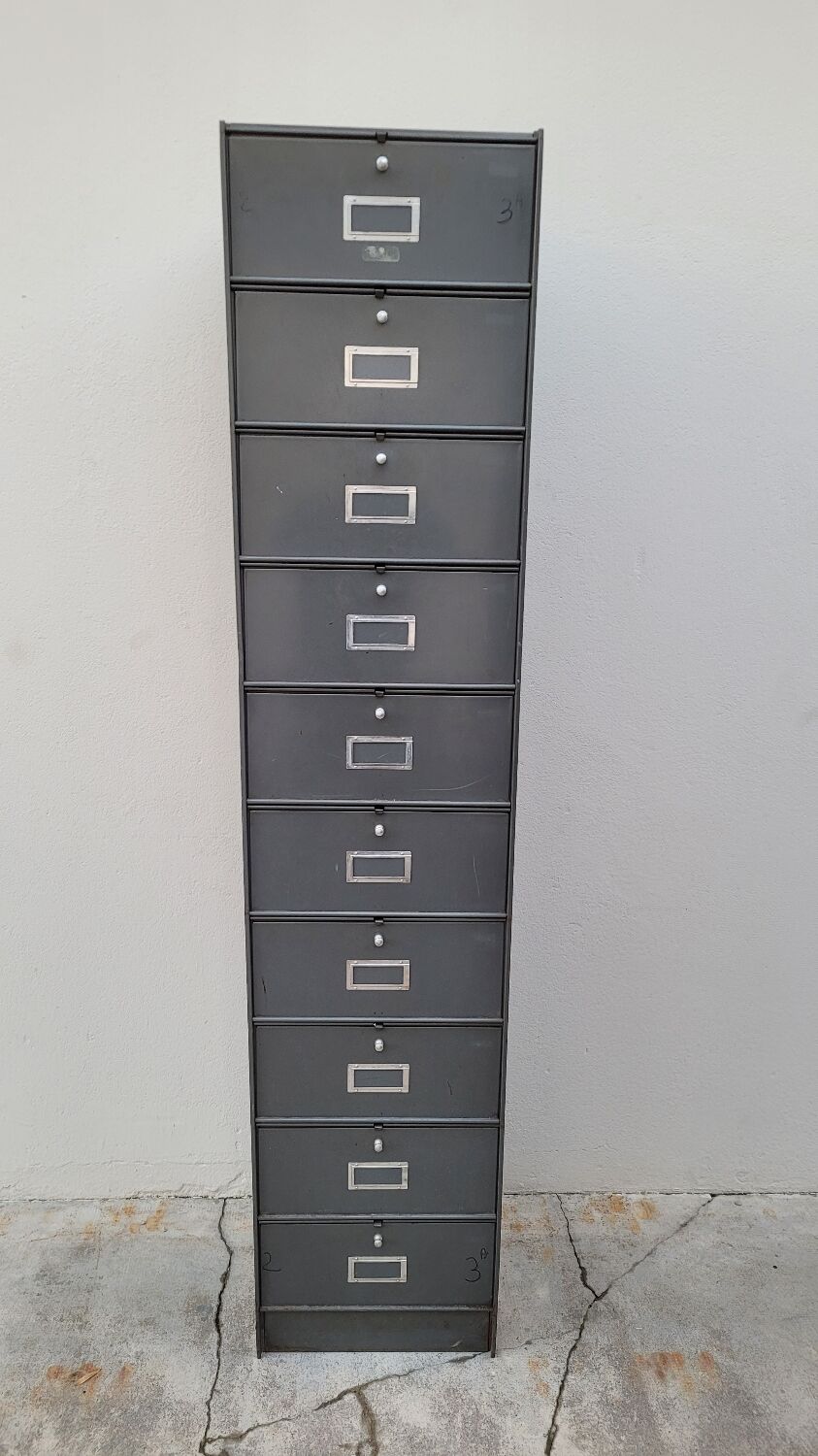 Metal locker cabinet Ronéo 1950 industrial