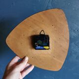 Vintage formica clock asymmetrical silent wall clock "Bayard silver grey"