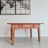 Low farm table with drawer
