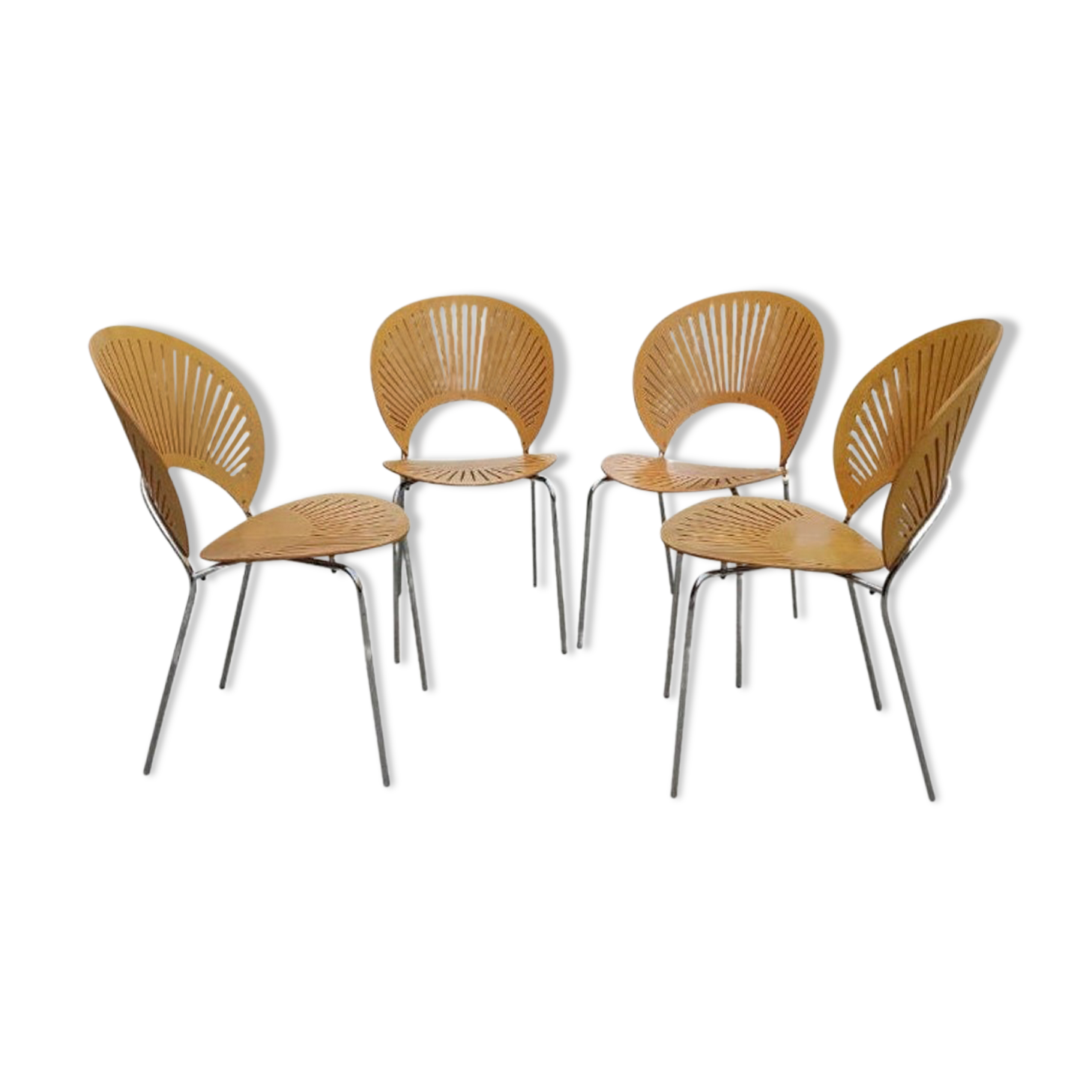 Set of Four Danish Trinidad Chairs, Designed by Nanna Ditzel for Fredericia Stolefabrik (Model 3298)