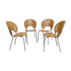 Ensemble de quatre chaises danoises Trinidad, conçu par Nanna Ditzel pour Fredericia Stolefabrik (modèle 3298)