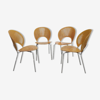 Set of Four Danish Trinidad Chairs, Designed by Nanna Ditzel for Fredericia Stolefabrik (Model 3298)