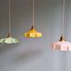 Trio of Art Deco pendant lights in colored opaline glass, 1930s