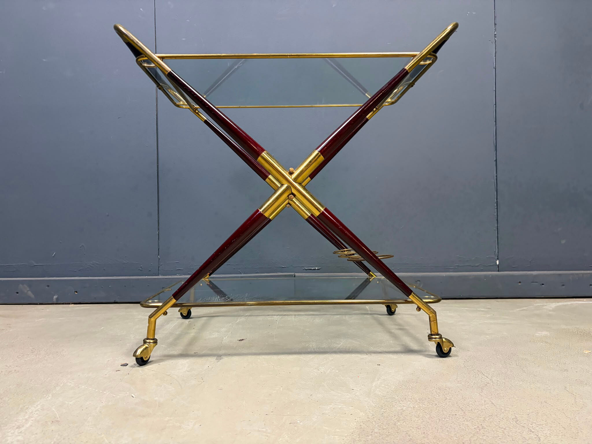 Vintage Italian serving trolley by Cesare Lacca, 1950s