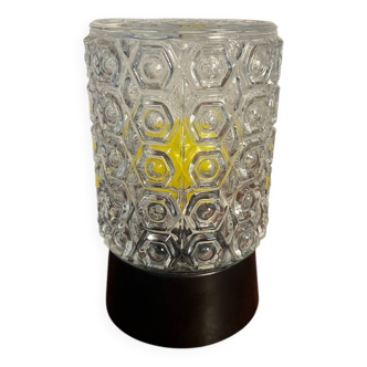 Ceiling light transformed into a table lamp with new electricity