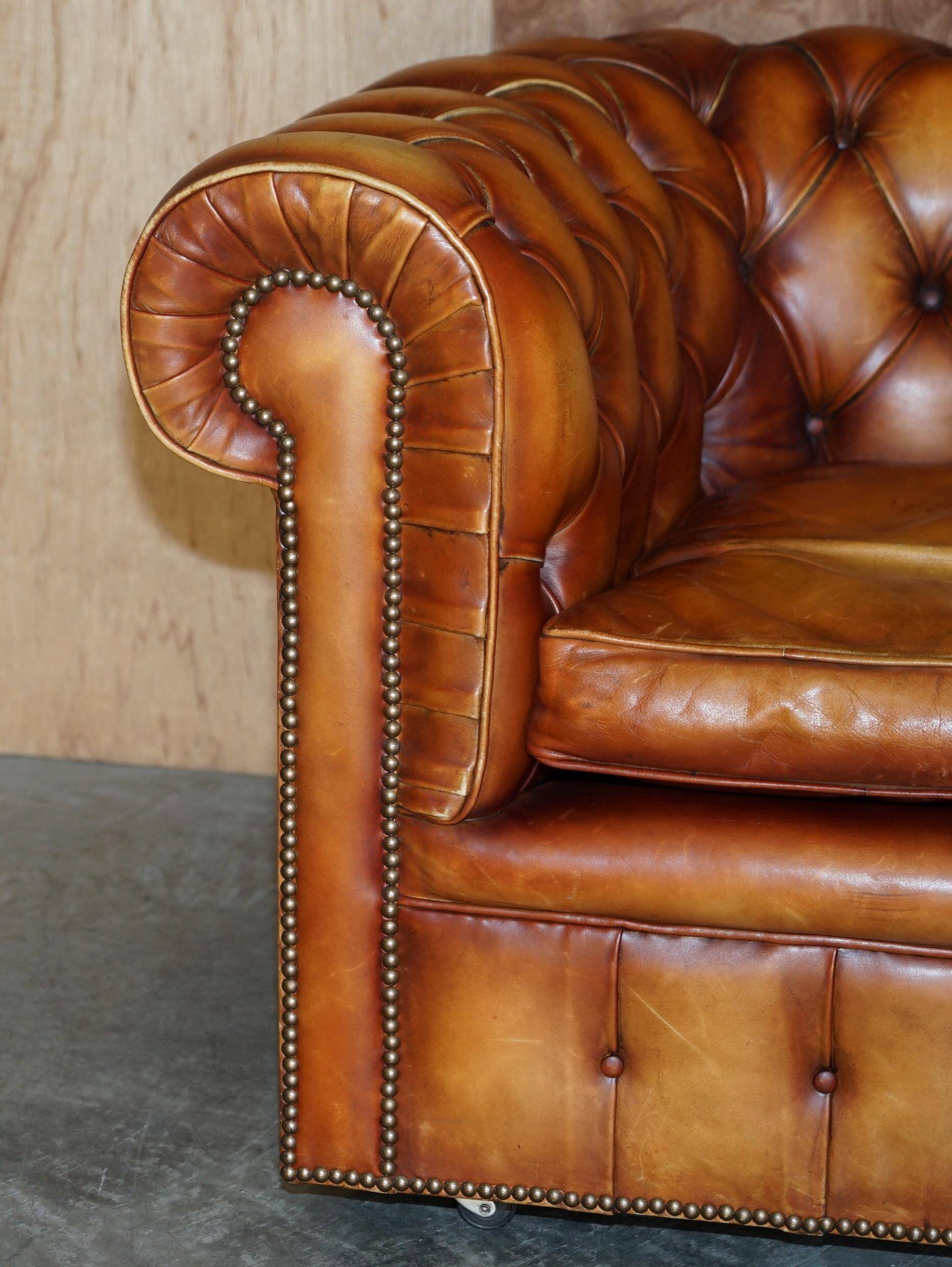 Chesterfield suite three-piece leather set