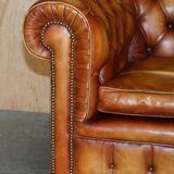 Chesterfield suite three-piece leather set