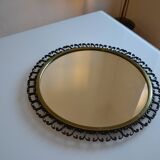 Miroir soleil 1960 laiton et fer forgé