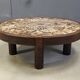 Round Vallauris ceramic coffee table by Barrois, 1960s