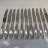 11 Christofle Rubans LXVI tapered silver metal handle table knives