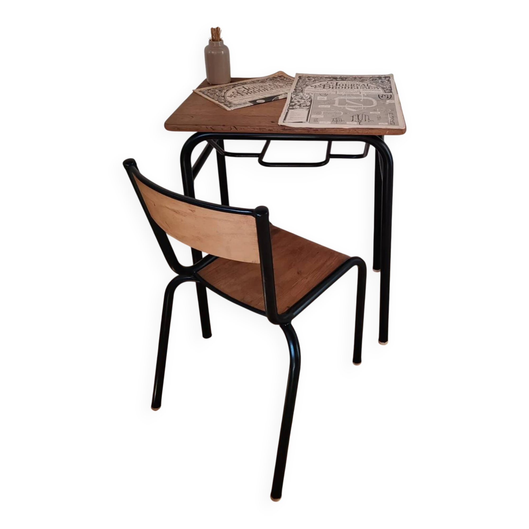 School desk and chair set