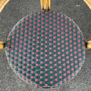 Pair of bistro chairs in bamboo and two-tone weaving