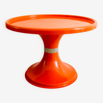 Orange round coffee table, Italy 60s