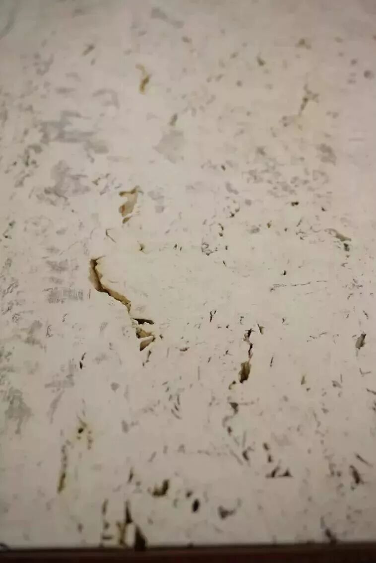 Vintage square travertine and leather coffee table