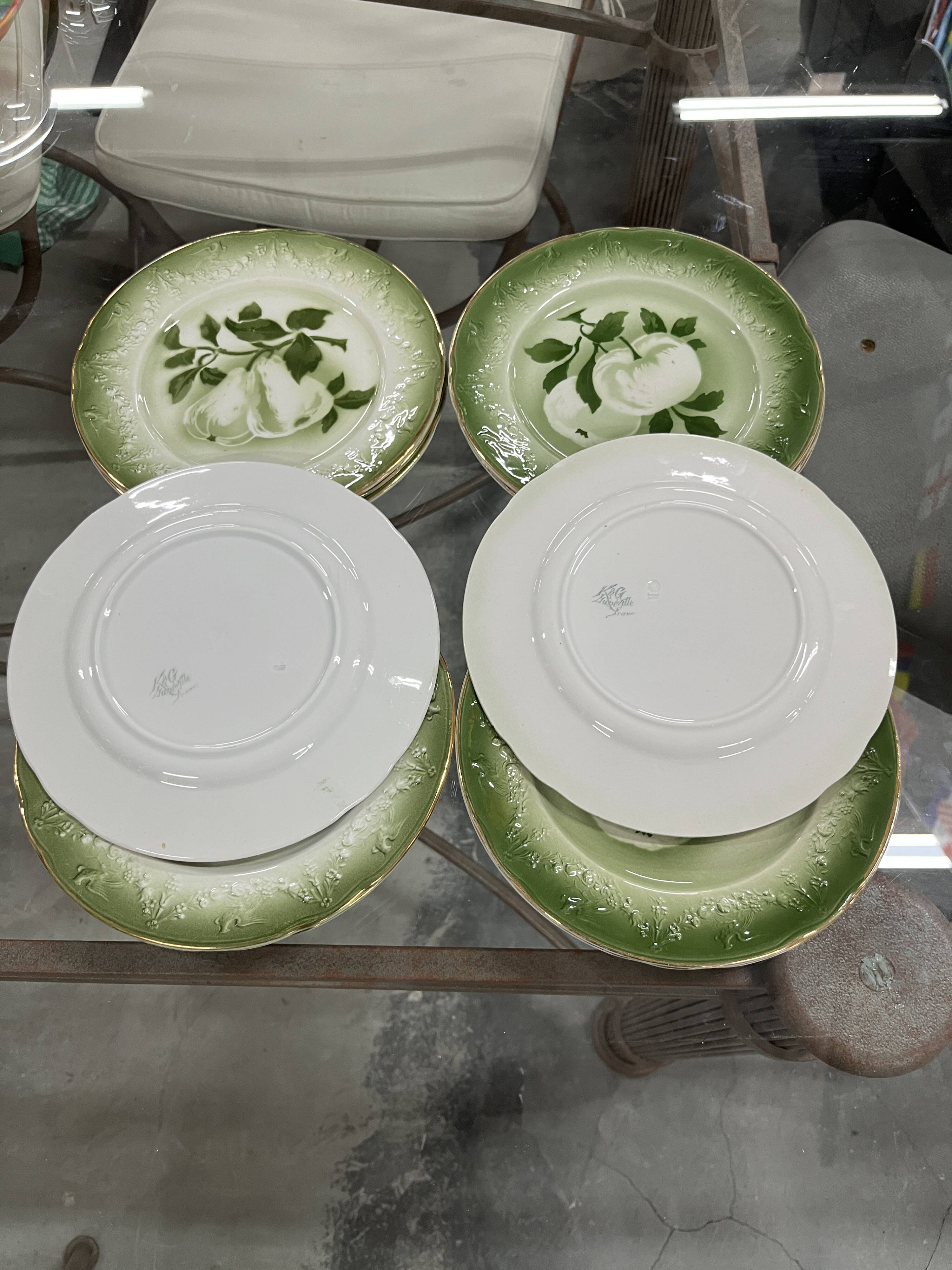 Antique K&G Lunéville France dessert plates