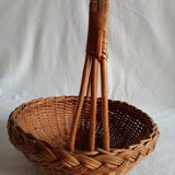 Old basket in braided wicker