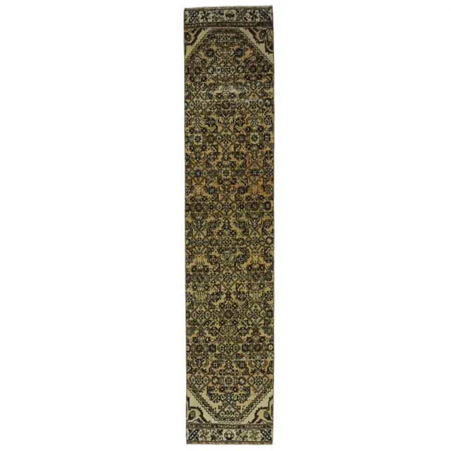 1970s Vintage Turkish Oushak Handmade Wool Runner 58x282