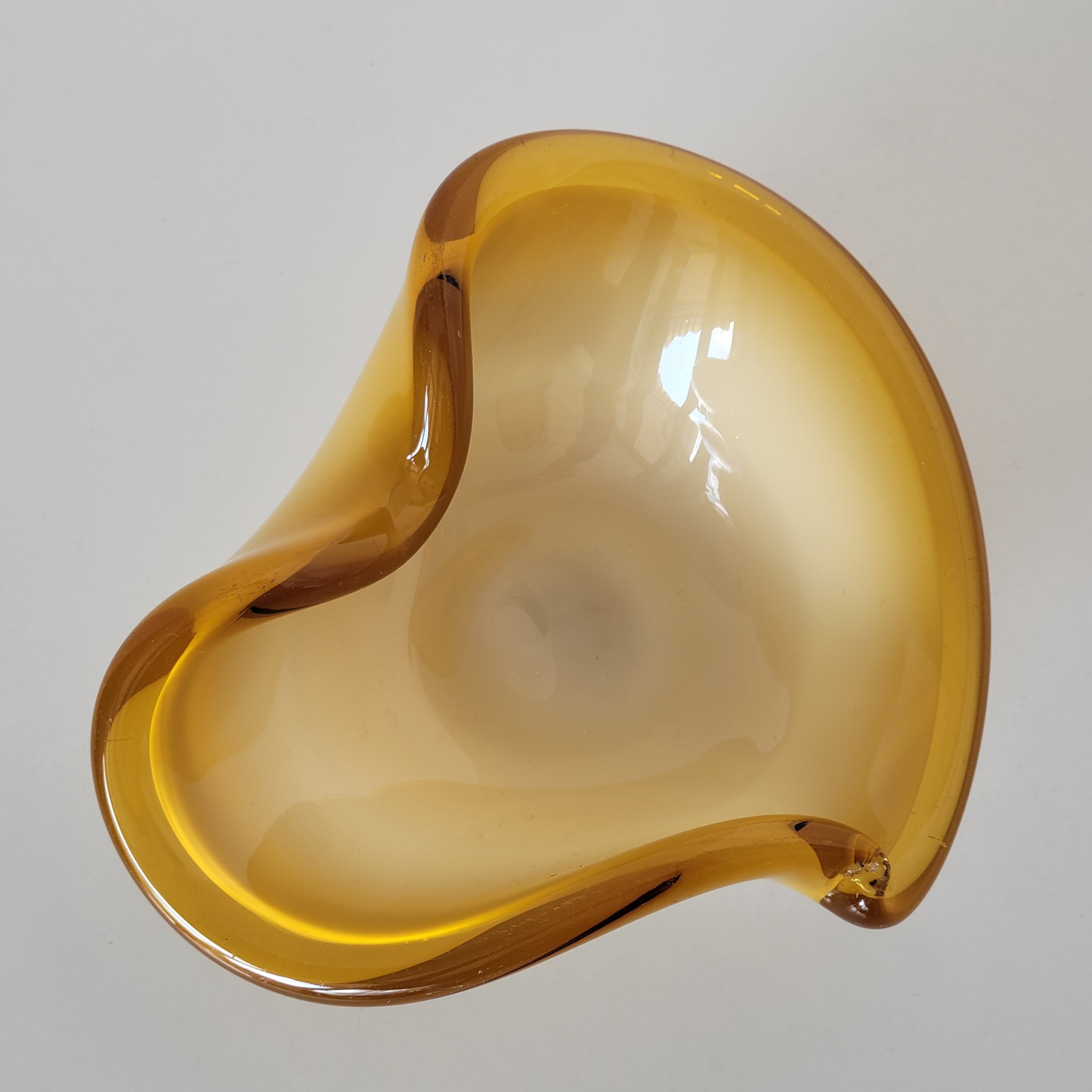 Empty pocket vintage yellow Murano glass bowl