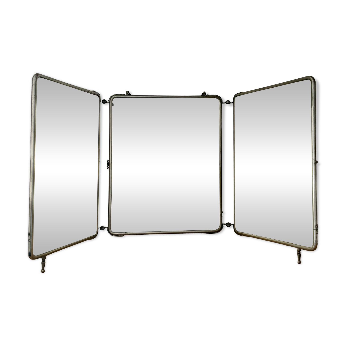 Antique barber's triptych mirror