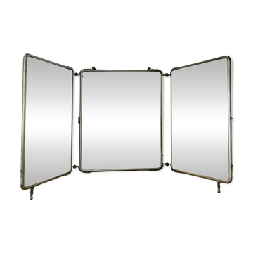 Antique barber's triptych mirror