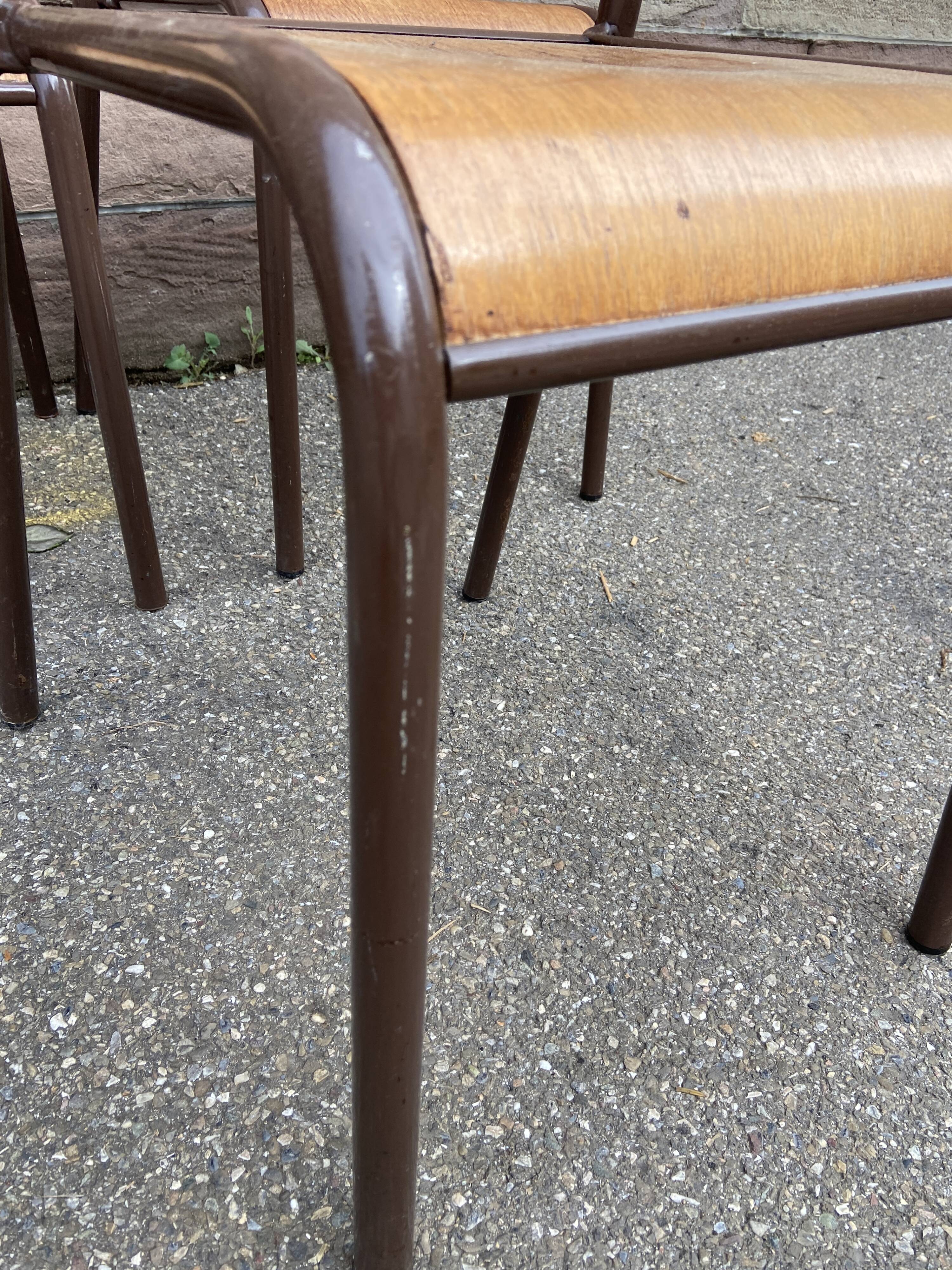 4 vintage school chairs