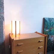 Vintage IKEA tripod lamp with blown glass