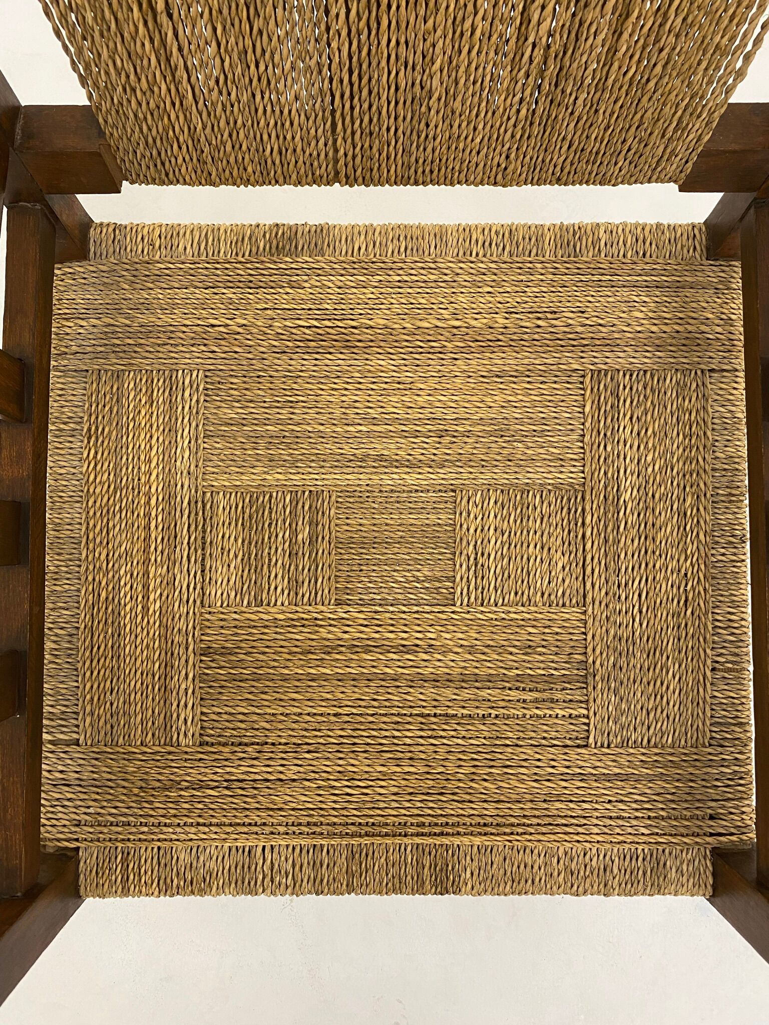 Francis Jourdain armchair in oak and rope 1930