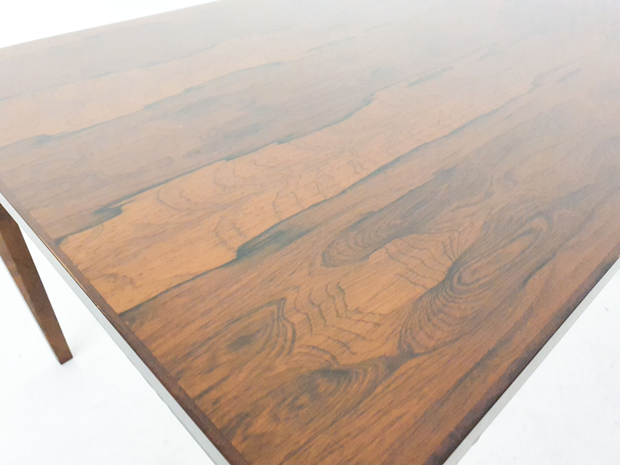 Table basse moderne scandinave de rectangle de bois de rose, années 60