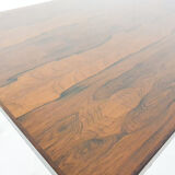 Table basse moderne scandinave de rectangle de bois de rose, années 60