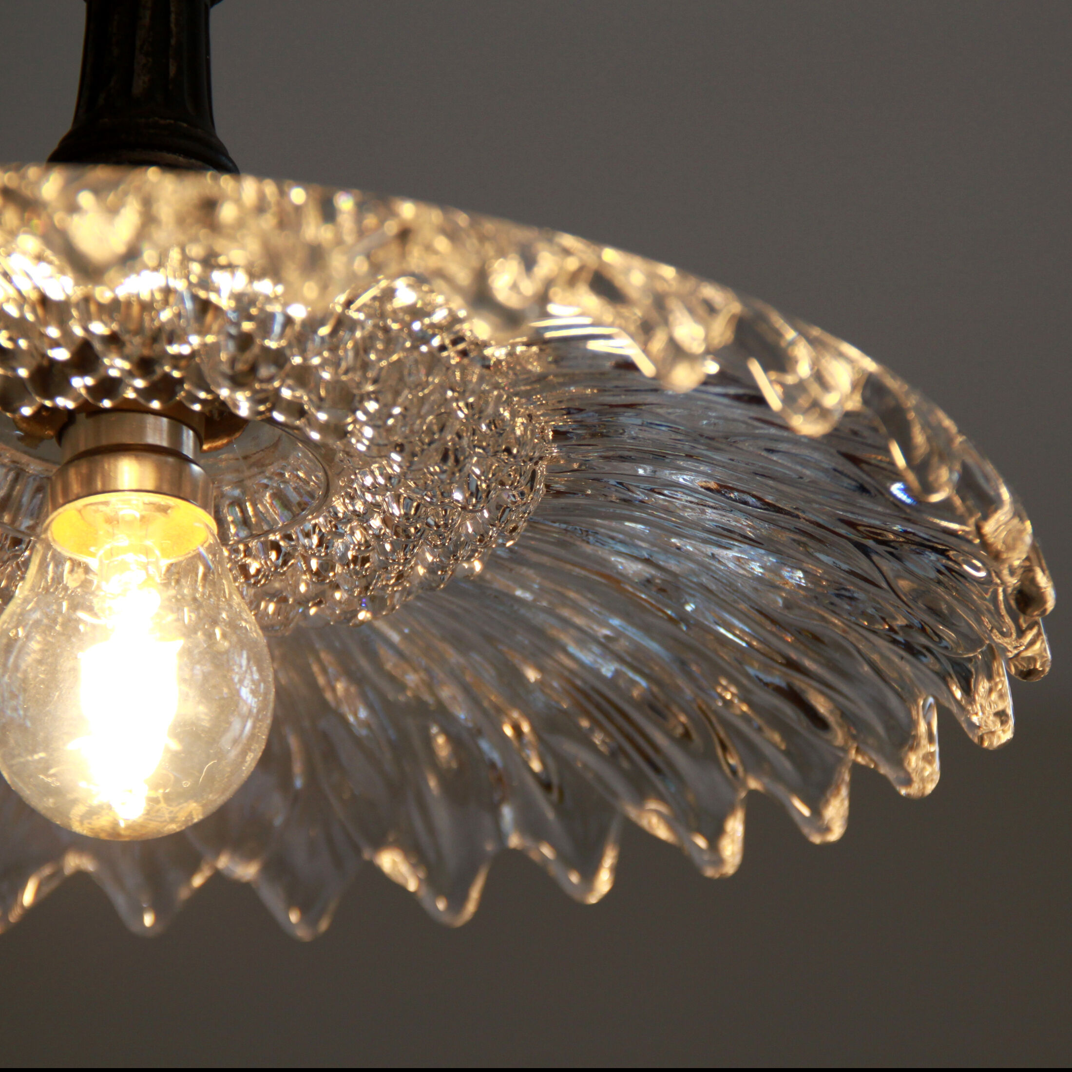 Ceiling lamp suspension crystal and bronze lamp luminaire glass flower