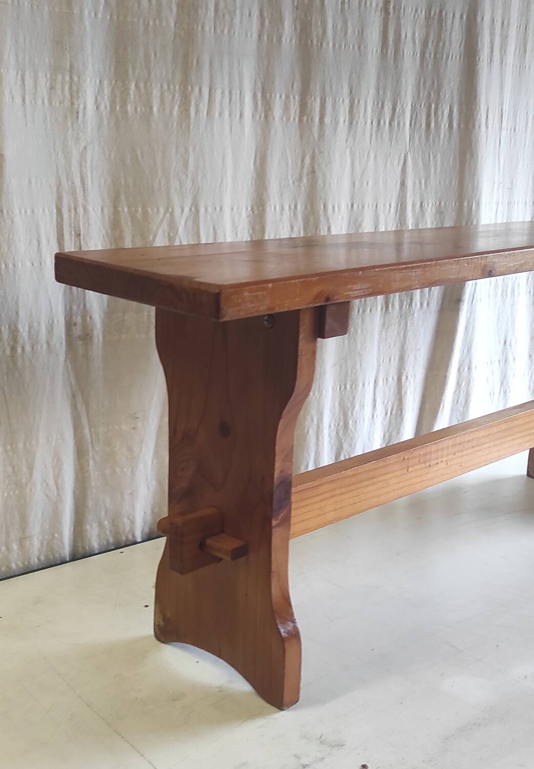 Solid wood bench - mid 20th century