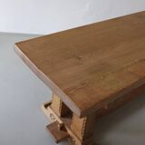 Gothic revival refectory dining table and chairs set of 7 France