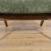 Fauteuil en chêne et tissu vert, Danemark, années 1960