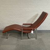 Ralph lauren leather & chrome lounge chair - usa 1990's