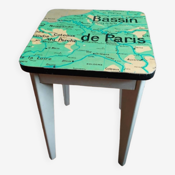 Tabouret en bois upcyclé "Paris"