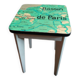Tabouret en bois upcyclé "Paris"