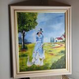 Painting of the woman with geese