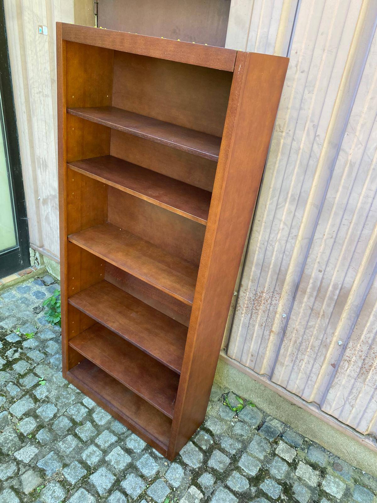 Vintage Scandinavian wooden bookshelf 80x180cm