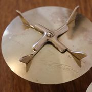 Scandinavian trio of candlesticks in brass by Pierre Forsell for Skultuna.