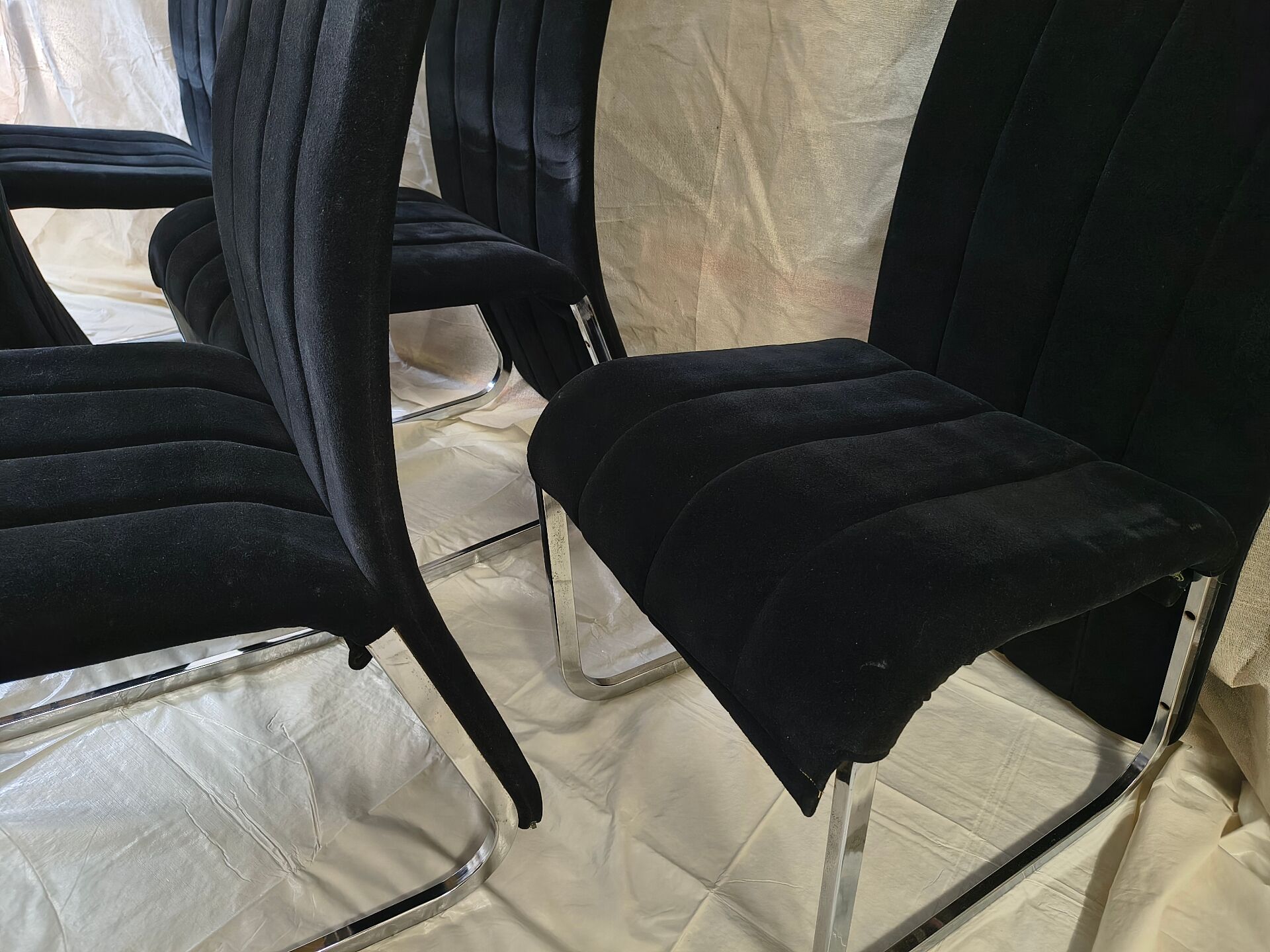 Vintage chrome chairs from the early 1980s.