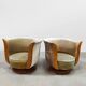 Pair of Art Deco "Tulip" armchairs from the "Le Malandre" hotel