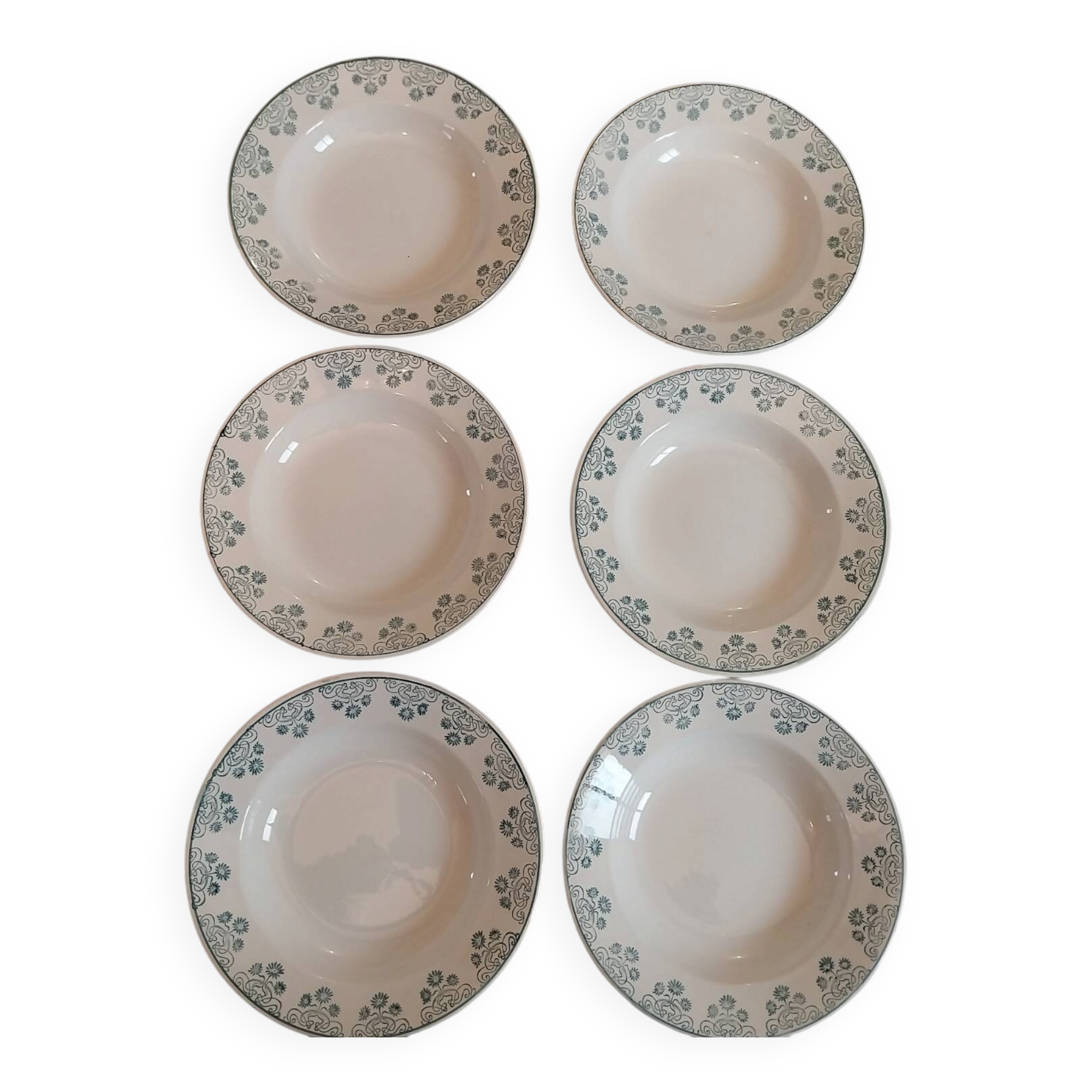 Assiettes creuses en terre de fer Digoin Sarreguemines